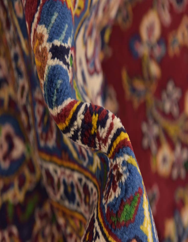 Detail image of  9' 7 x 12' 10  Hand Knotted Kashan Persian Wool Rug