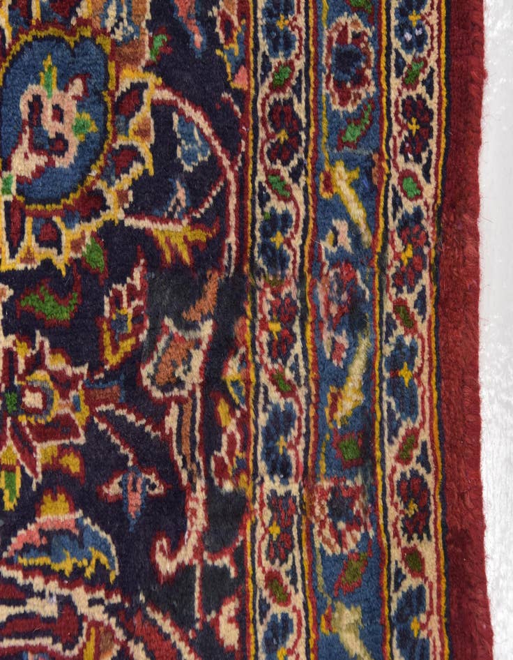 Detail image of  9' 7 x 12' 10  Hand Knotted Kashan Persian Wool Rug