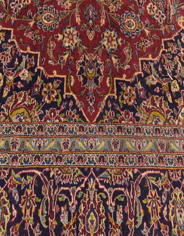 Detail image of  9' 7 x 12' 10  Hand Knotted Kashan Persian Wool Rug