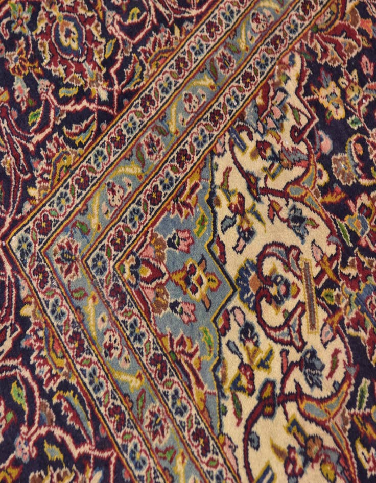 Detail image of  9' 7 x 12' 10  Hand Knotted Kashan Persian Wool Rug
