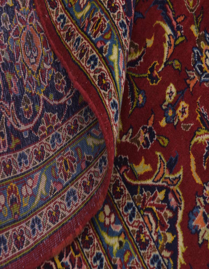 Detail image of  9' 9 x 13' 9  Hand Knotted Kashan Persian Wool Rug