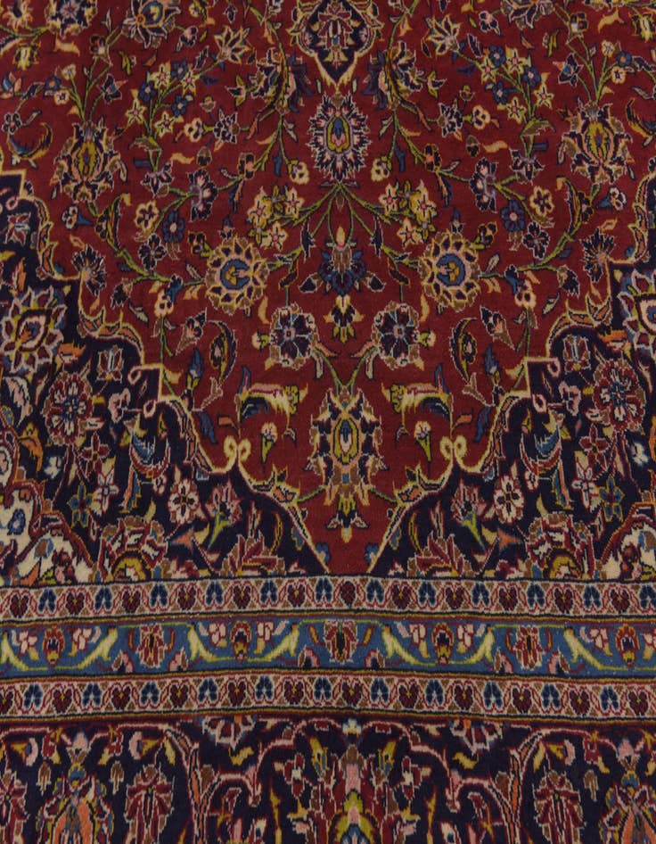 Detail image of  9' 9 x 13' 9  Hand Knotted Kashan Persian Wool Rug