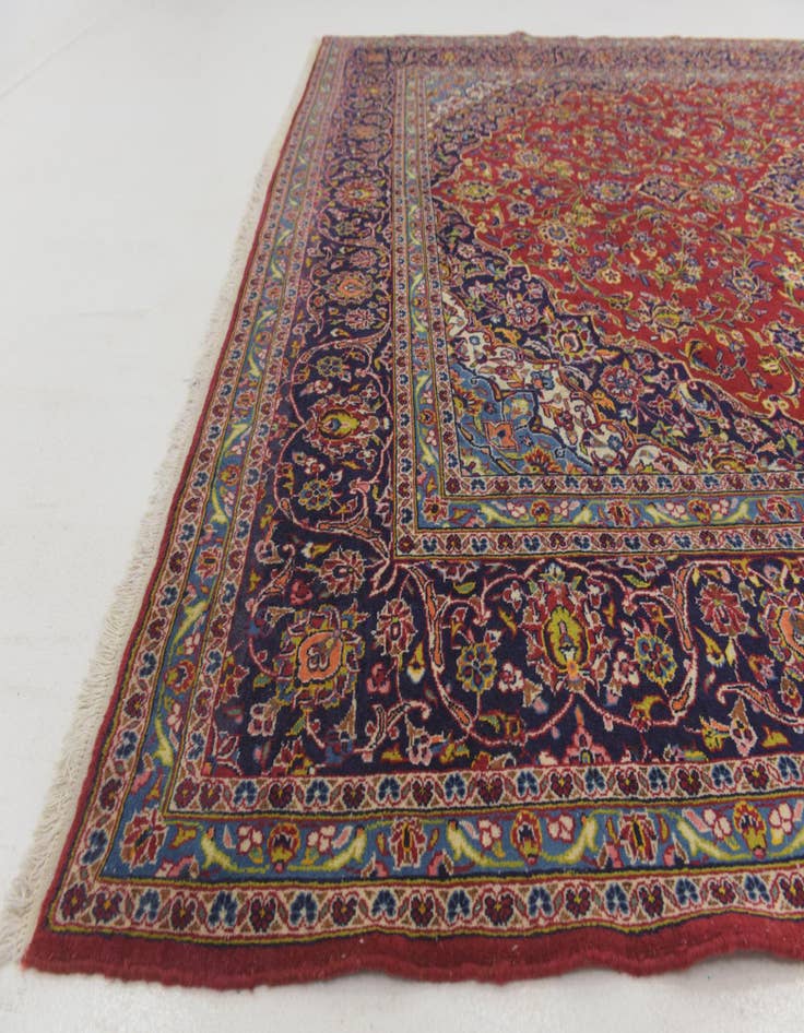 Detail image of  9' 9 x 13' 9  Hand Knotted Kashan Persian Wool Rug