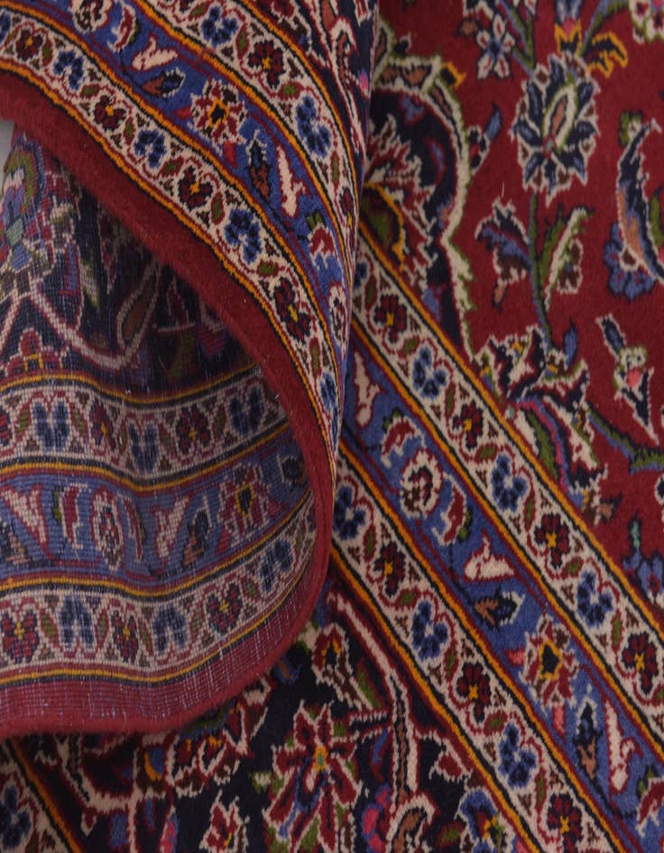 Detail image of  9' 8 x 13' 2  Hand Knotted Kashan Persian Wool Rug