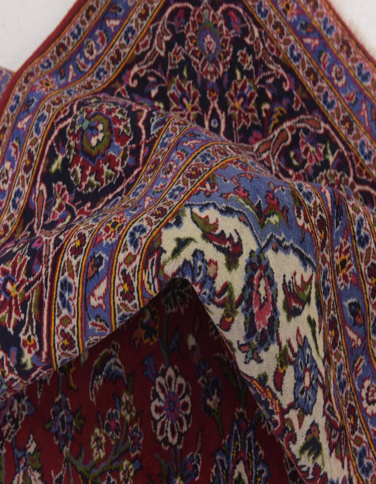 Detail image of  9' 8 x 13' 2  Hand Knotted Kashan Persian Wool Rug