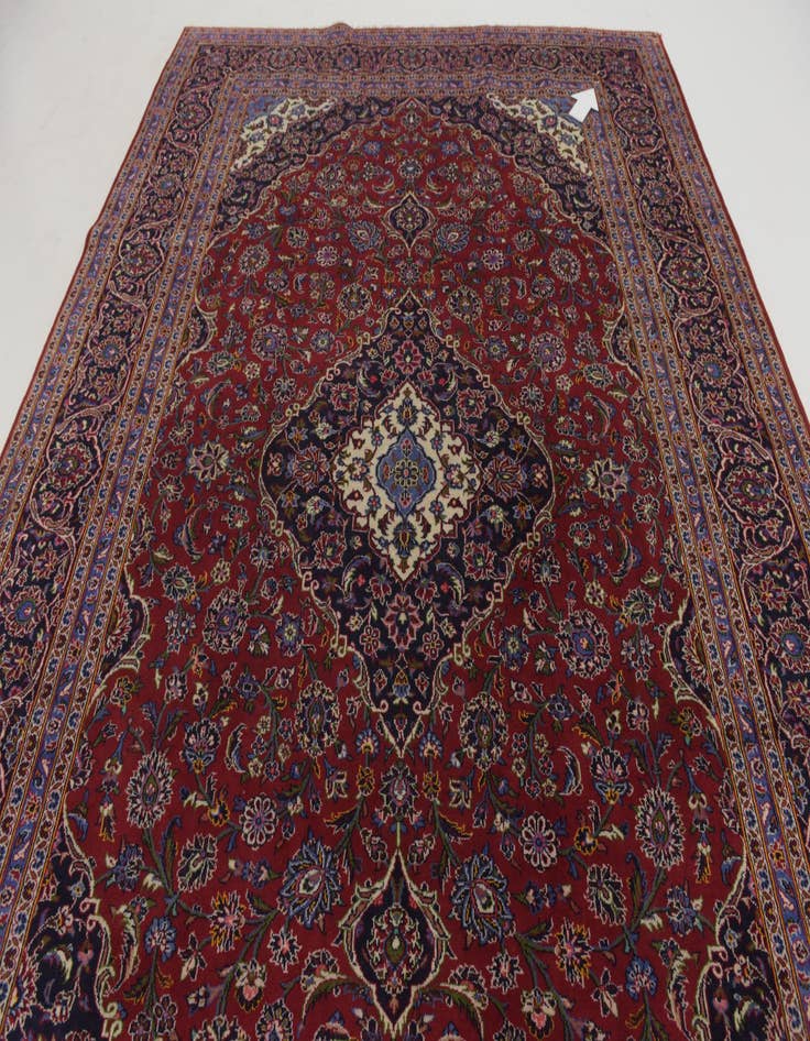 Detail image of  9' 8 x 13' 2  Hand Knotted Kashan Persian Wool Rug