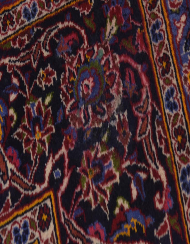 Detail image of  9' 8 x 13' 2  Hand Knotted Kashan Persian Wool Rug