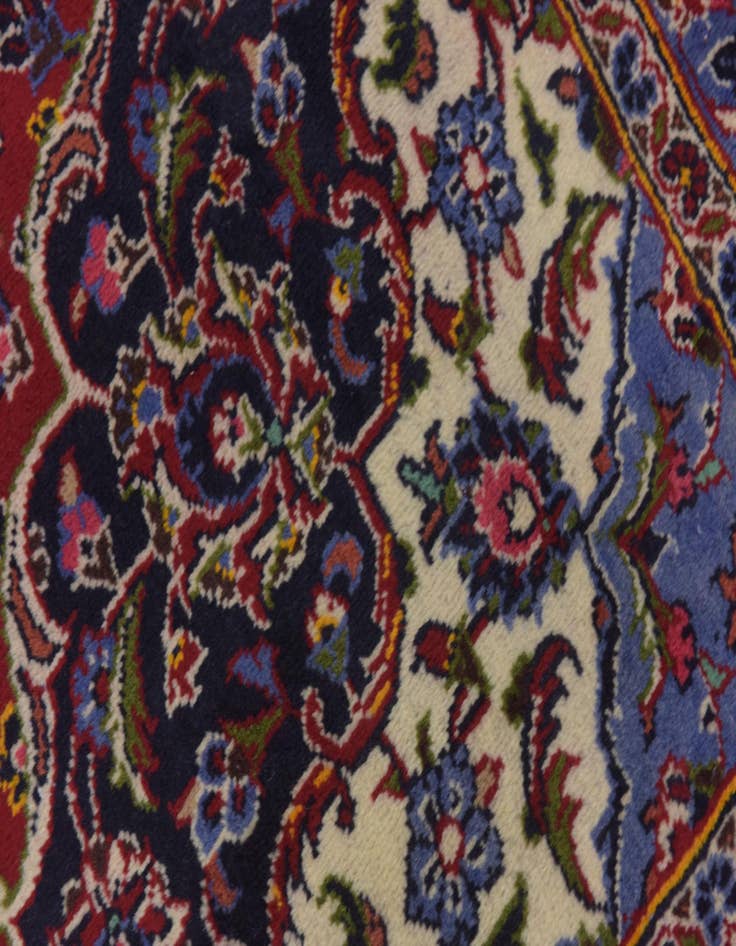 Detail image of  9' 8 x 13' 2  Hand Knotted Kashan Persian Wool Rug