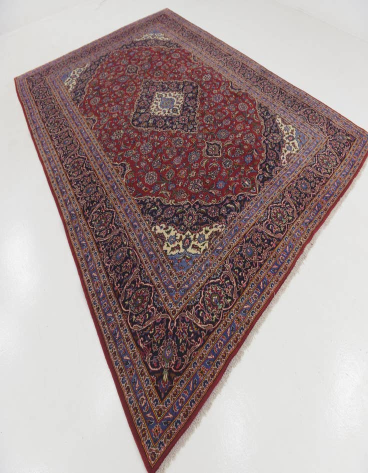 Detail image of  9' 8 x 13' 2  Hand Knotted Kashan Persian Wool Rug