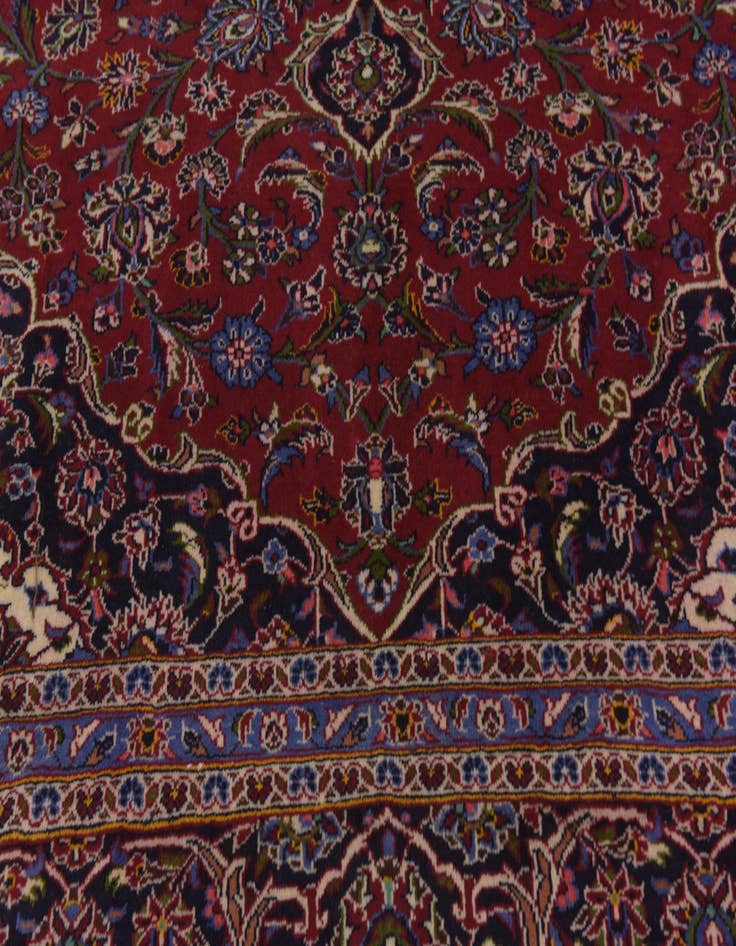 Detail image of  9' 8 x 13' 2  Hand Knotted Kashan Persian Wool Rug