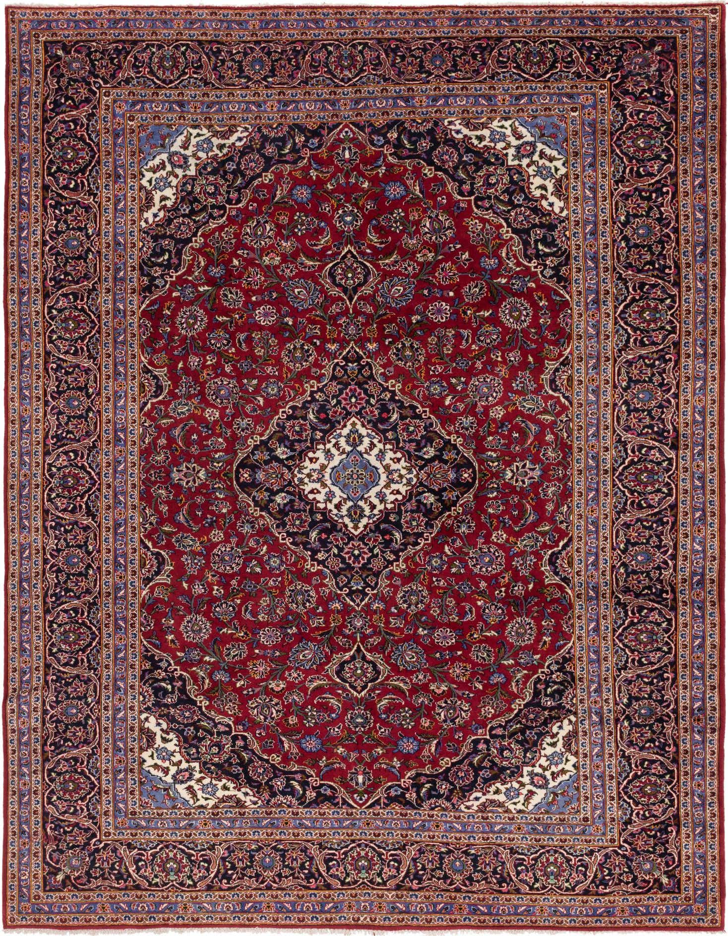 Primary image 9' 8 x 13' 2 Hand Knotted Kashan Persian Wool Rug