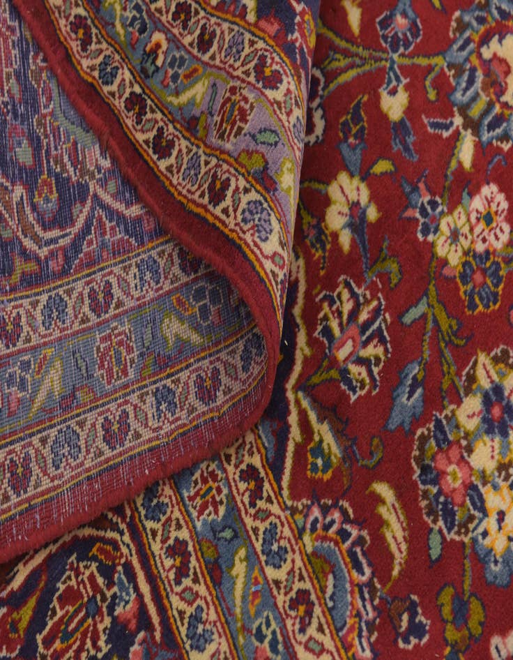 Detail image of  9' 8 x 13' 5  Hand Knotted Kashan Persian Wool Rug