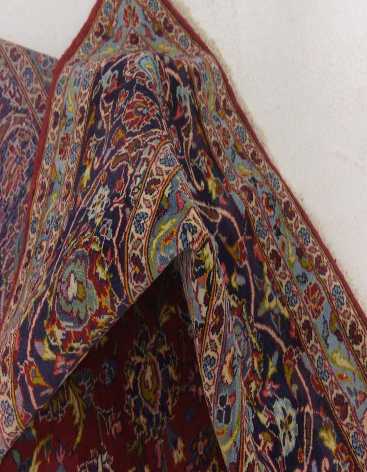 Detail image of  9' 8 x 13' 5  Hand Knotted Kashan Persian Wool Rug