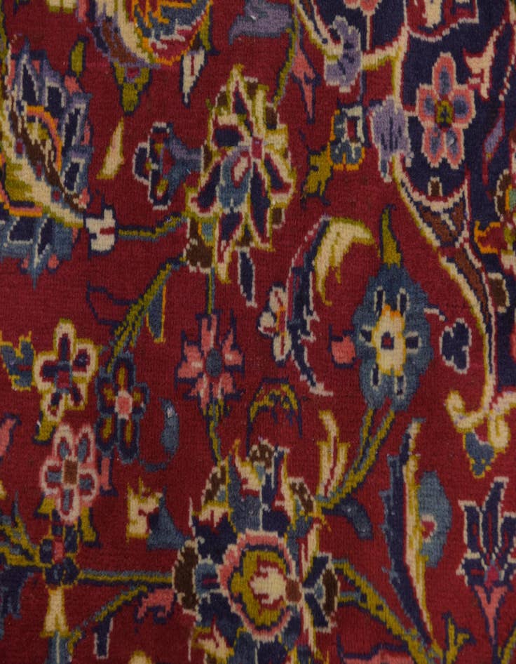 Detail image of  9' 8 x 13' 5  Hand Knotted Kashan Persian Wool Rug