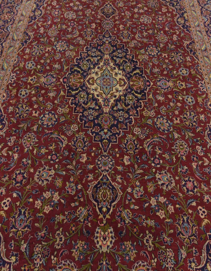 Detail image of  9' 7 x 14' 2  Hand Knotted Kashan Persian Wool Rug