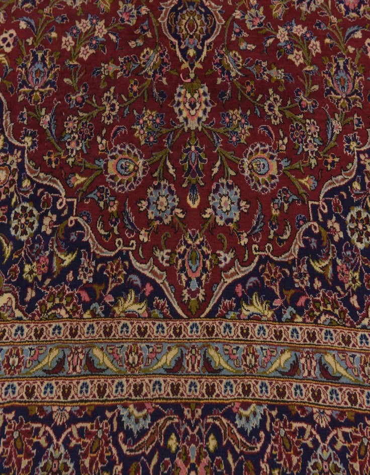 Detail image of  9' 7 x 14' 2  Hand Knotted Kashan Persian Wool Rug