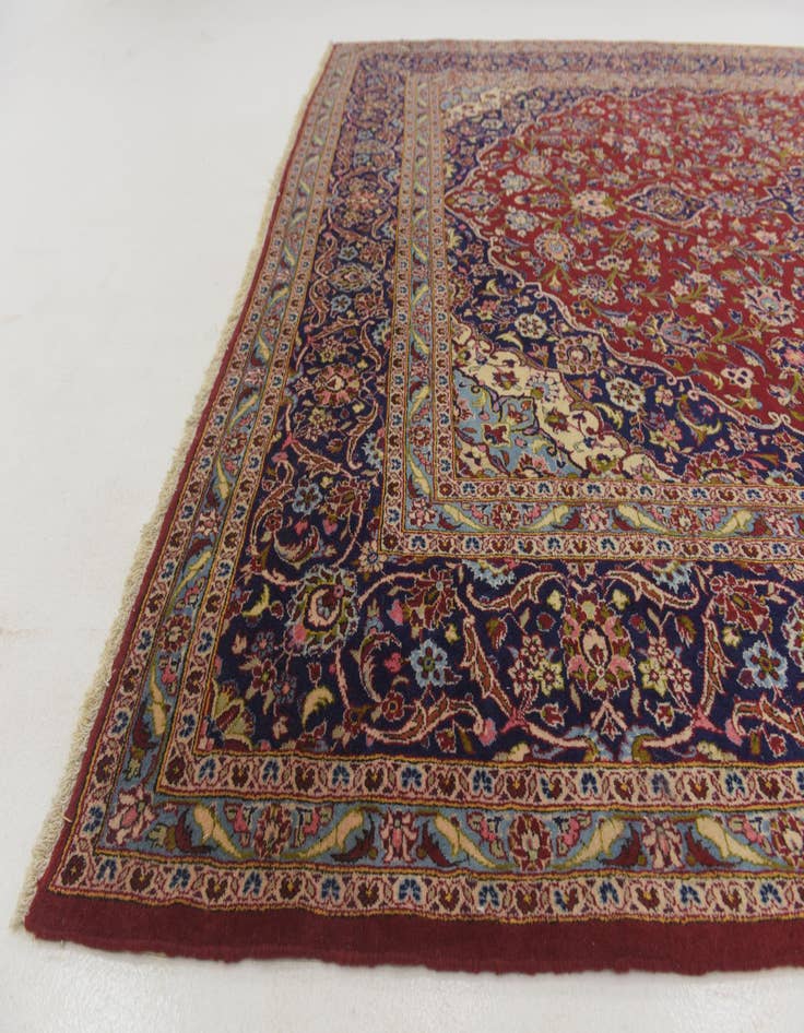 Detail image of  9' 7 x 14' 2  Hand Knotted Kashan Persian Wool Rug