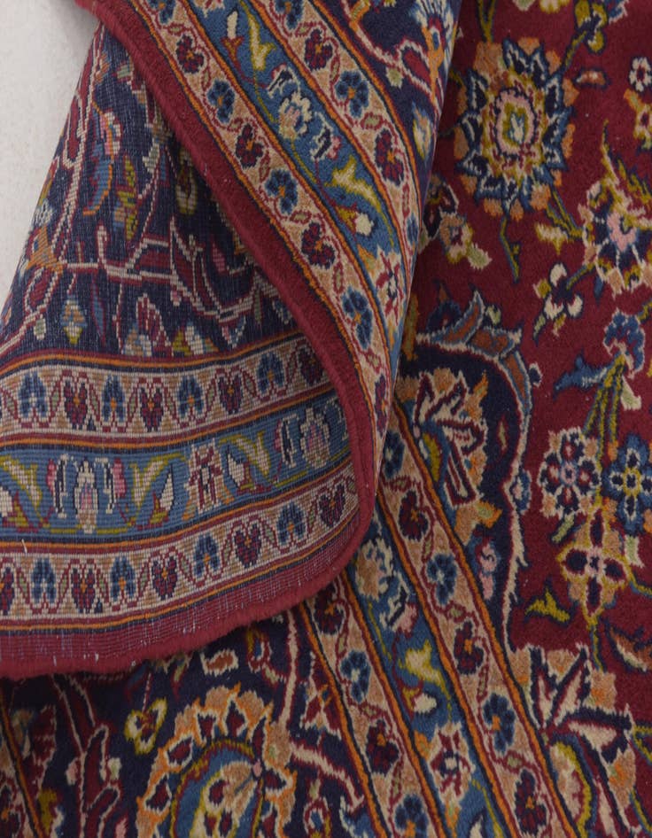 Detail image of  9' 9 x 13' 2  Hand Knotted Kashan Persian Wool Rug