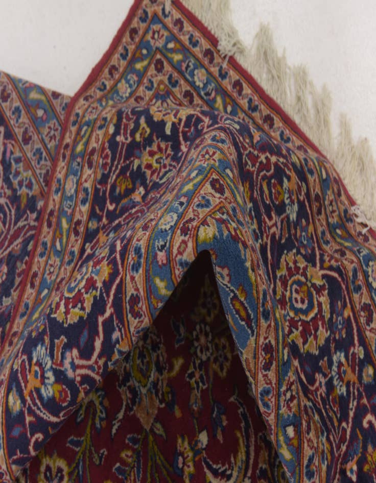 Detail image of  9' 9 x 13' 2  Hand Knotted Kashan Persian Wool Rug