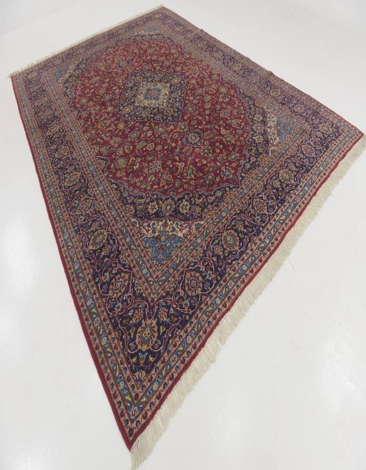 Detail image of  9' 9 x 13' 2  Hand Knotted Kashan Persian Wool Rug