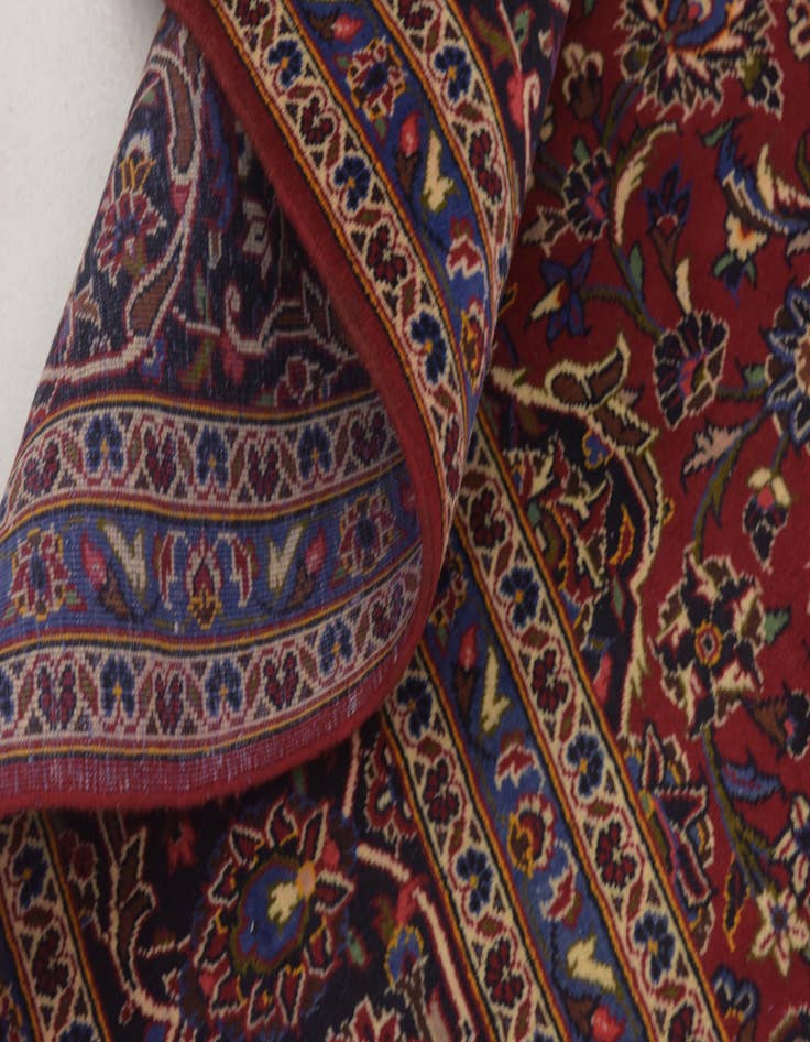 Detail image of  9' 9 x 12' 8  Hand Knotted Kashan Persian Wool Rug