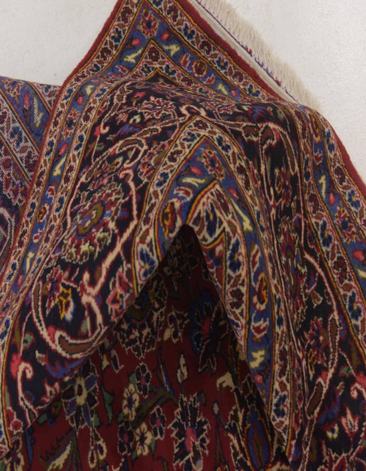 Detail image of  9' 9 x 12' 8  Hand Knotted Kashan Persian Wool Rug