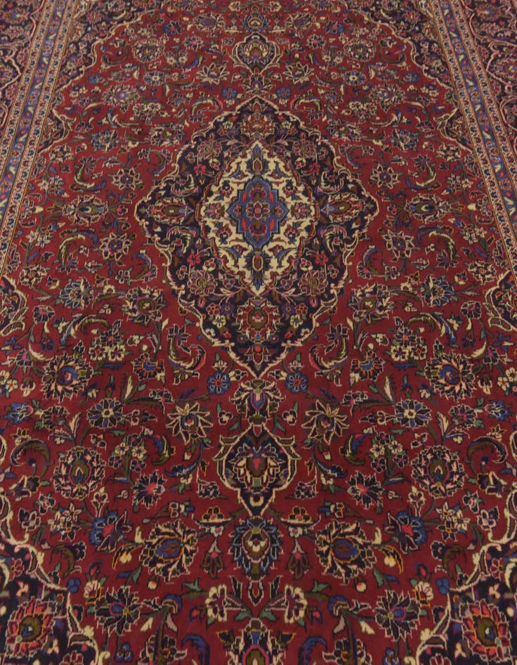 Detail image of  9' 9 x 12' 8  Hand Knotted Kashan Persian Wool Rug