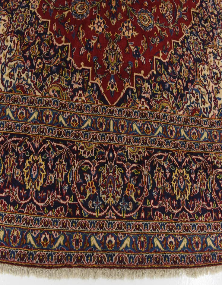 Detail image of  9' 6 x 13'  Hand Knotted Kashan Persian Wool Rug