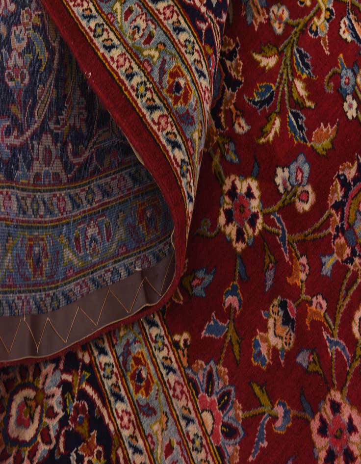 Detail image of  10' x 13'  Hand Knotted Kashan Persian Wool Rug