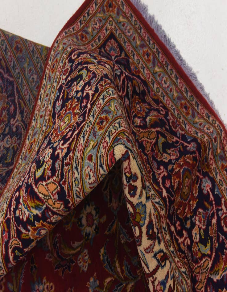 Detail image of  10' x 13'  Hand Knotted Kashan Persian Wool Rug