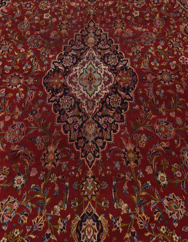 Detail image of  10' x 13'  Hand Knotted Kashan Persian Wool Rug