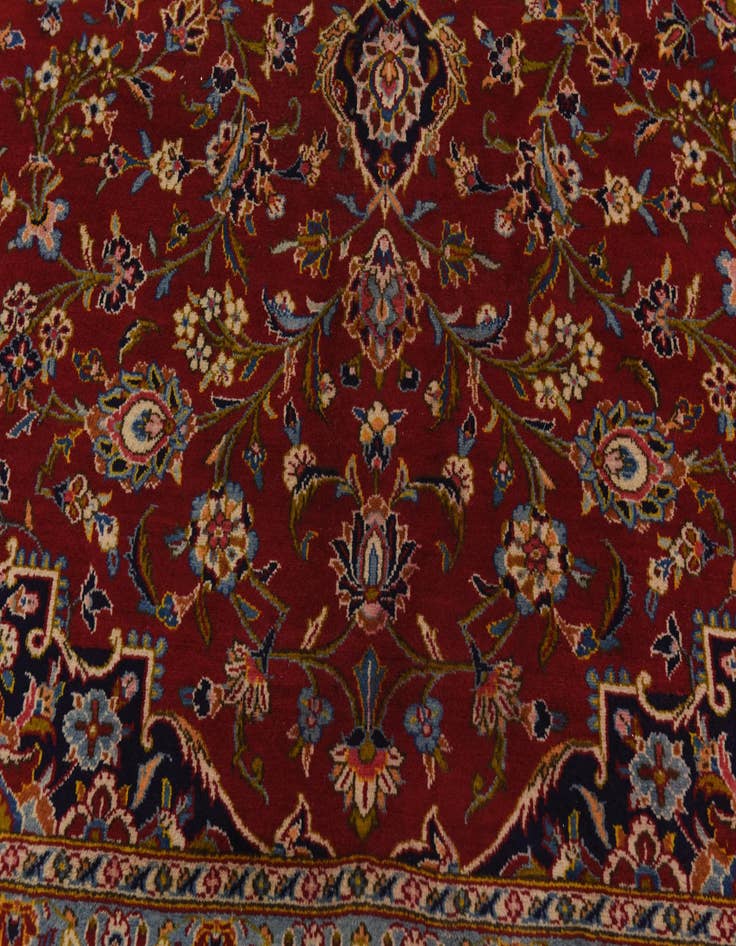 Detail image of  10' x 13'  Hand Knotted Kashan Persian Wool Rug
