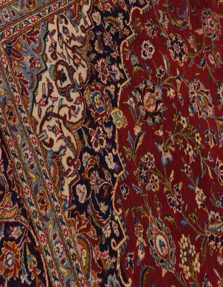 Detail image of  10' x 13'  Hand Knotted Kashan Persian Wool Rug