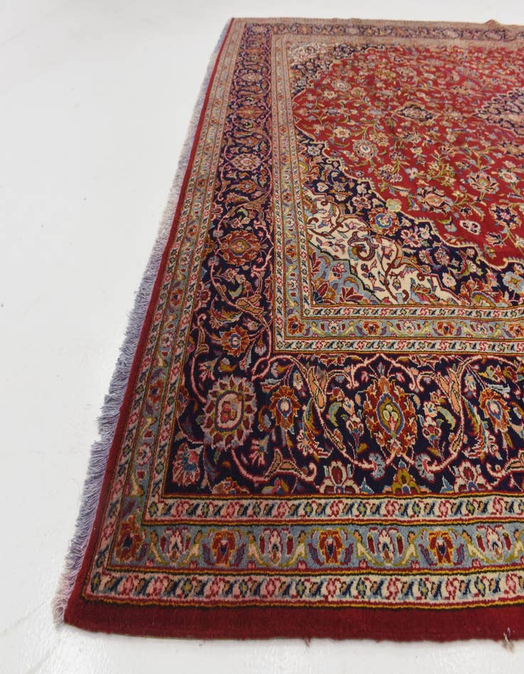 Detail image of  10' x 13'  Hand Knotted Kashan Persian Wool Rug