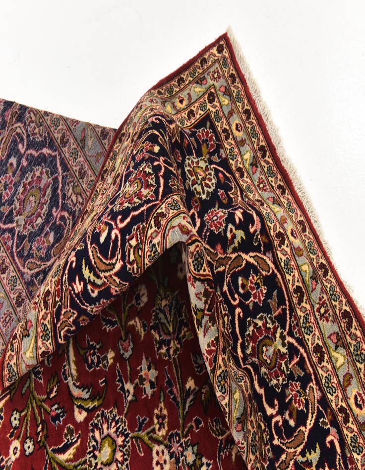 Detail image of  9' 8 x 13' 5  Hand Knotted Kashan Persian Wool Rug