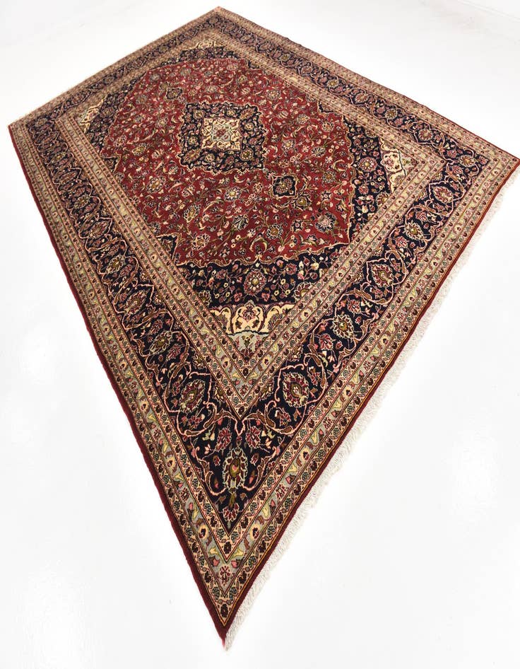 Detail image of  9' 8 x 13' 5  Hand Knotted Kashan Persian Wool Rug