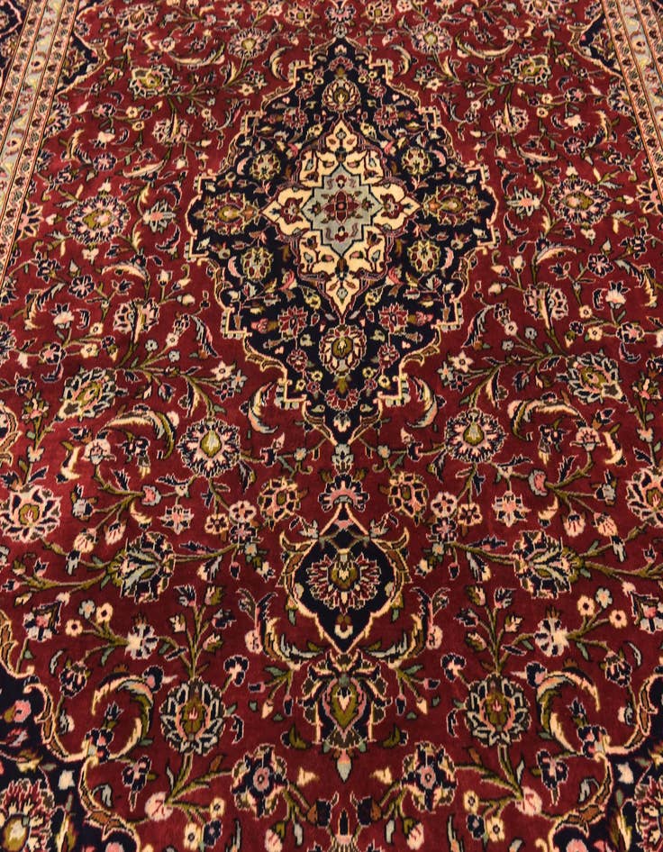 Detail image of  9' 8 x 13' 5  Hand Knotted Kashan Persian Wool Rug