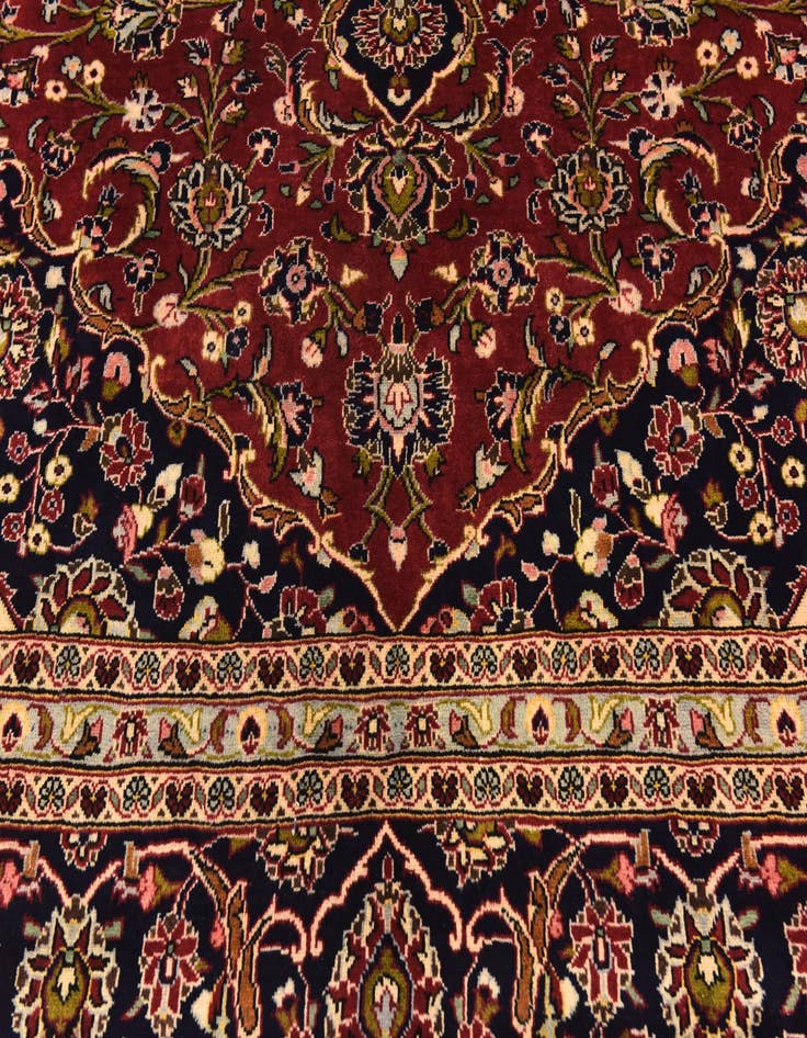 Detail image of  9' 8 x 13' 5  Hand Knotted Kashan Persian Wool Rug