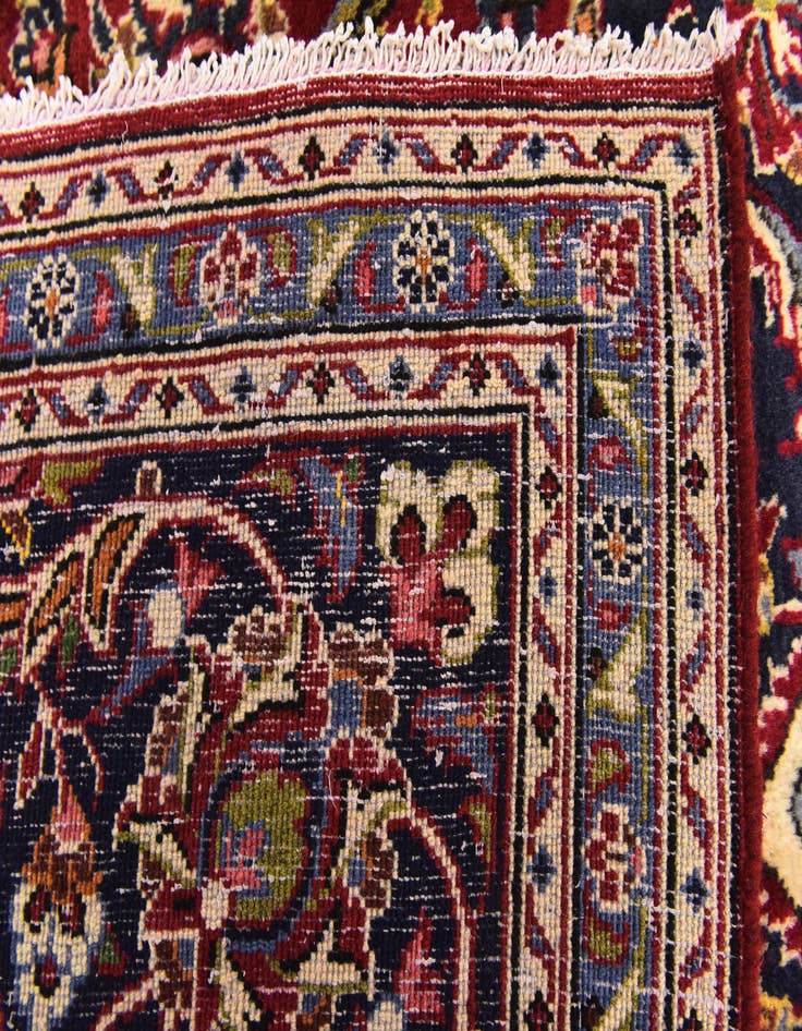 Detail image of  9' 7 x 13' 10  Hand Knotted Kashan Persian Wool Rug