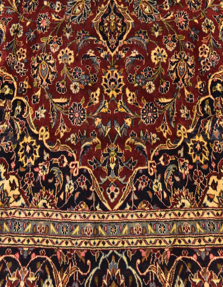 Detail image of  9' 7 x 13' 10  Hand Knotted Kashan Persian Wool Rug