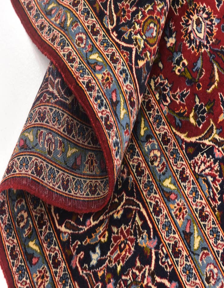 Detail image of  9' 7 x 13' 2  Hand Knotted Kashan Persian Wool Rug