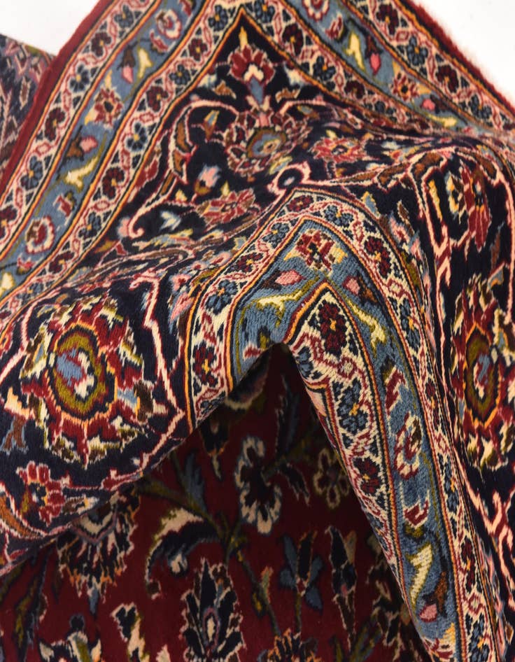 Detail image of  9' 7 x 13' 2  Hand Knotted Kashan Persian Wool Rug