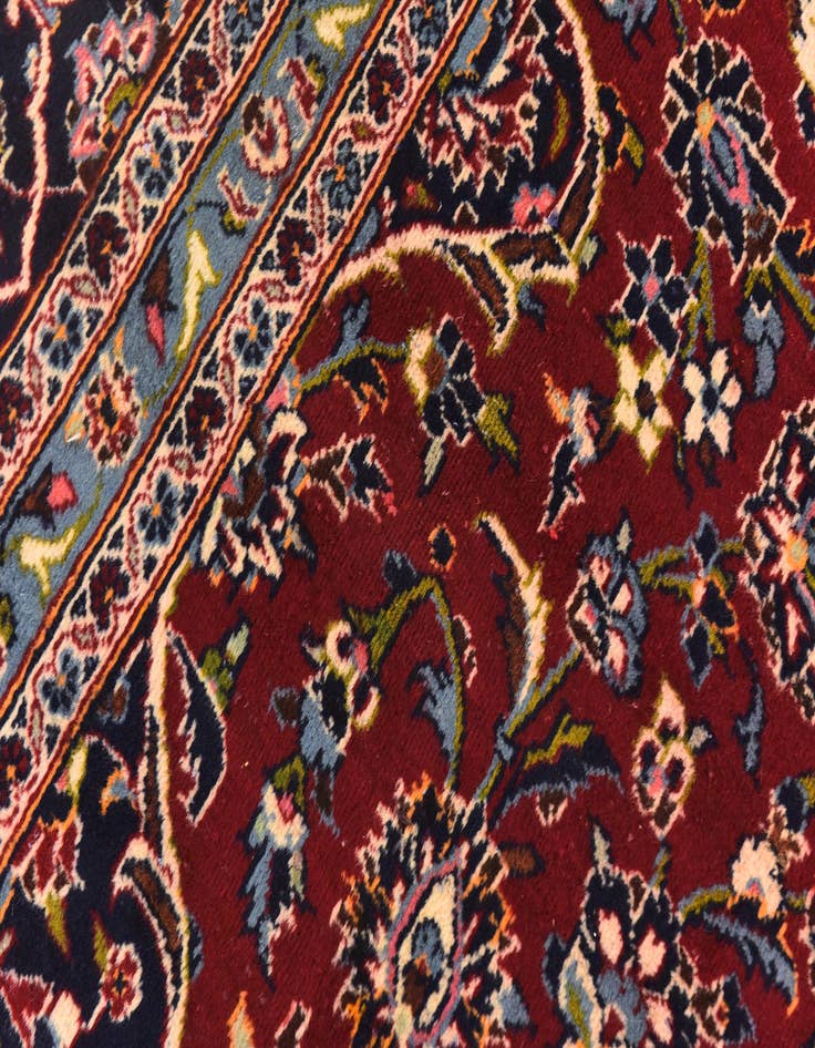 Detail image of  9' 7 x 13' 2  Hand Knotted Kashan Persian Wool Rug