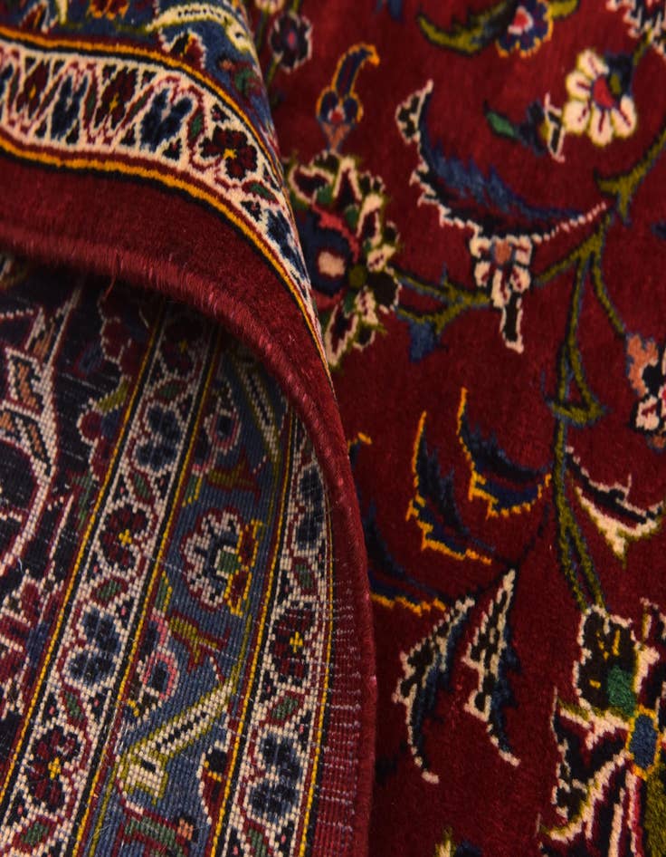 Detail image of  10' x 13'  Hand Knotted Kashan Persian Wool Rug