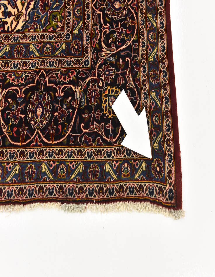 Detail image of  10' x 13'  Hand Knotted Kashan Persian Wool Rug