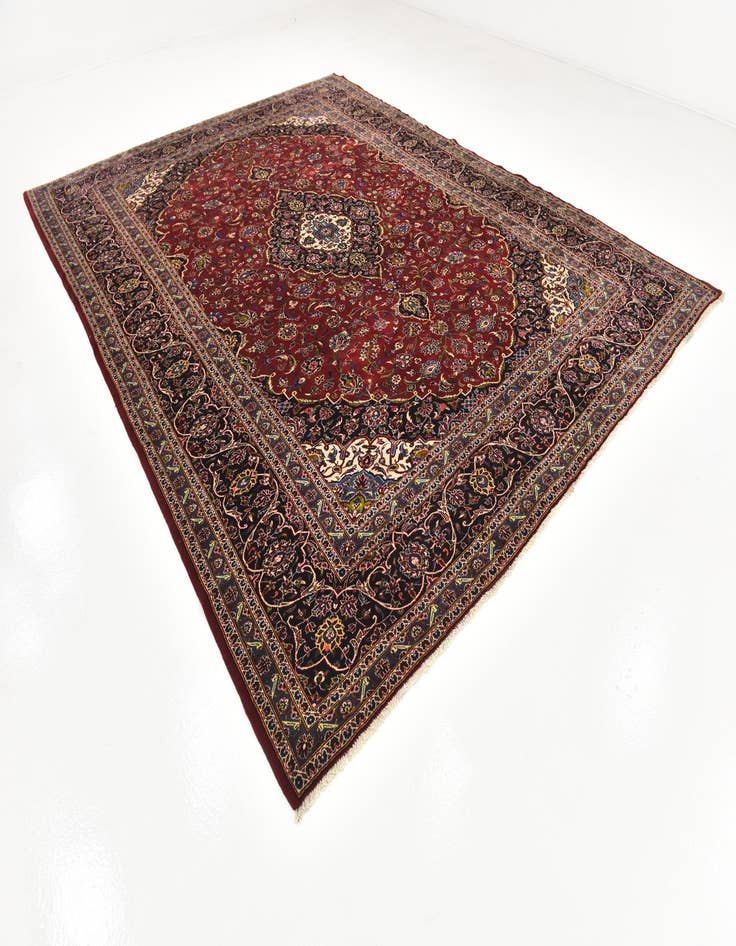 Detail image of  10' x 13'  Hand Knotted Kashan Persian Wool Rug