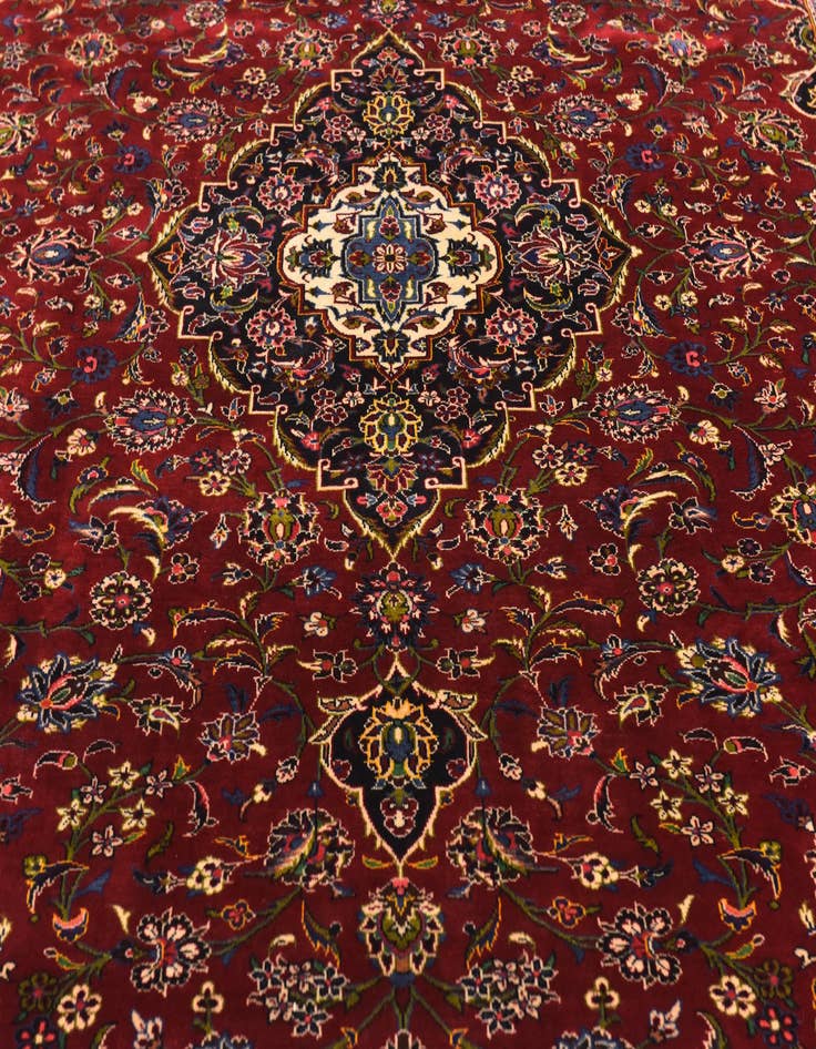 Detail image of  10' x 13'  Hand Knotted Kashan Persian Wool Rug