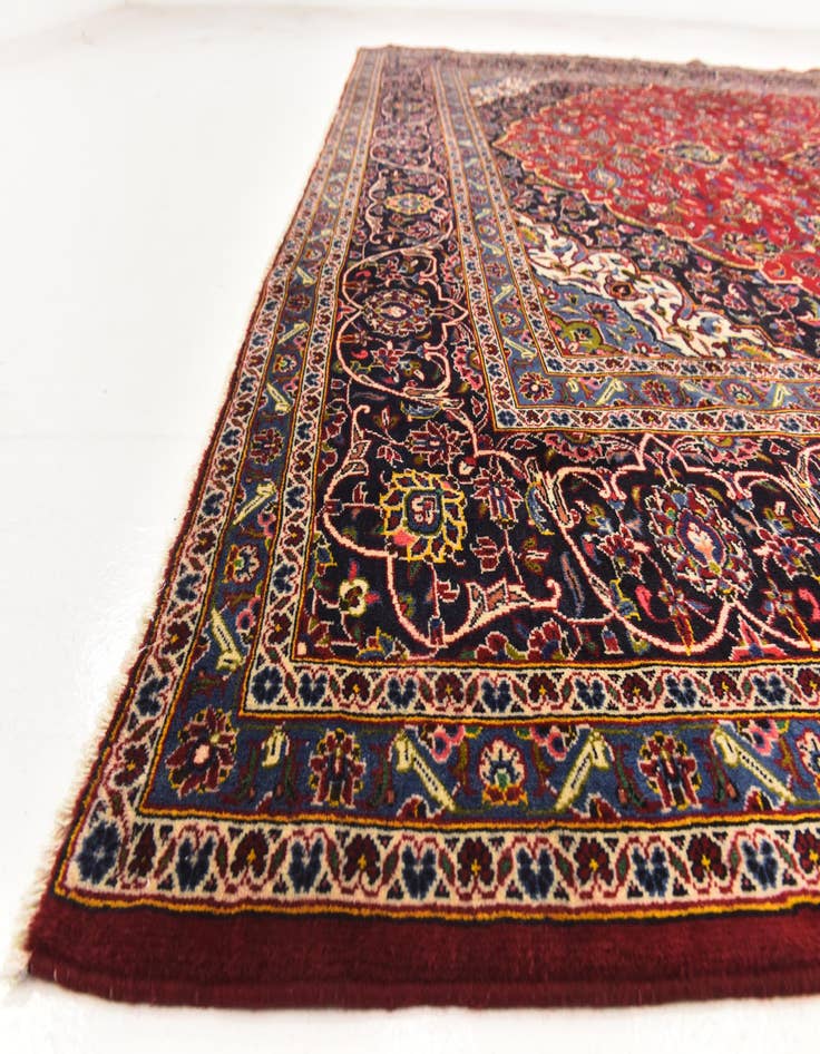 Detail image of  10' x 13'  Hand Knotted Kashan Persian Wool Rug