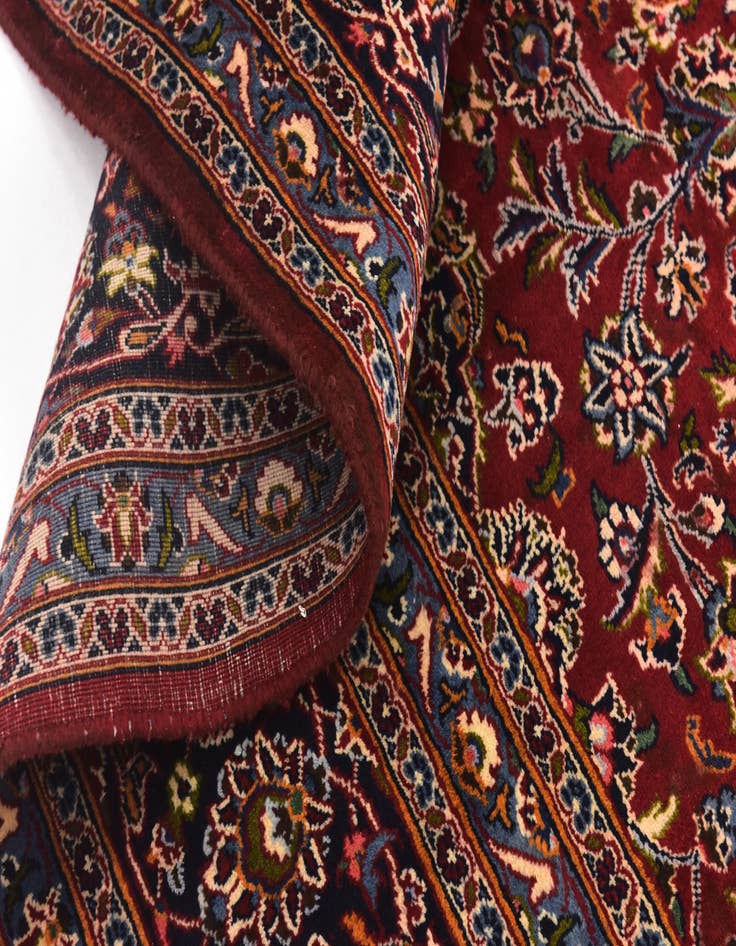 Detail image of  9' 9 x 12' 6  Hand Knotted Kashan Persian Wool Rug