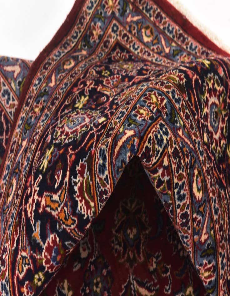 Detail image of  9' 9 x 12' 6  Hand Knotted Kashan Persian Wool Rug